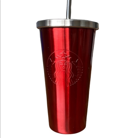 STARBUCKS | Red Stainless Steel Cold Cup 16 Oz. 2014 Coffee Tea Christmas​​ - Picture 1 of 7